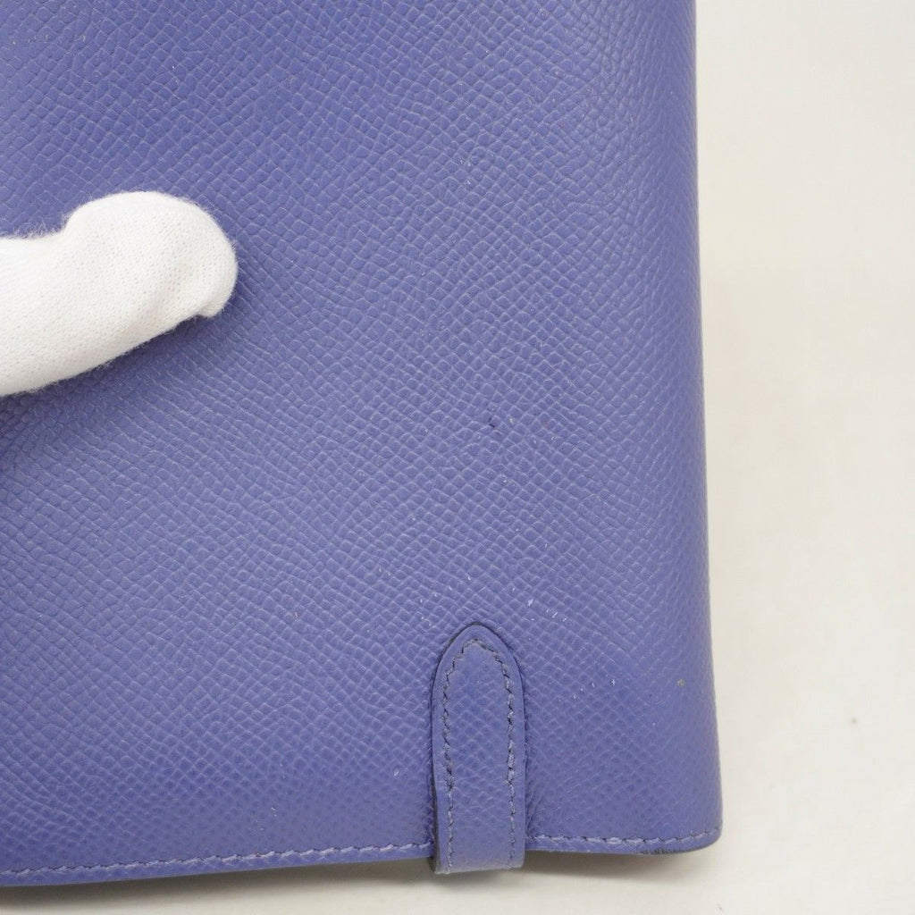 Hermes Wallet Kelly Verso Veau Epsom Blue Brighton Capucines Silver — view 7