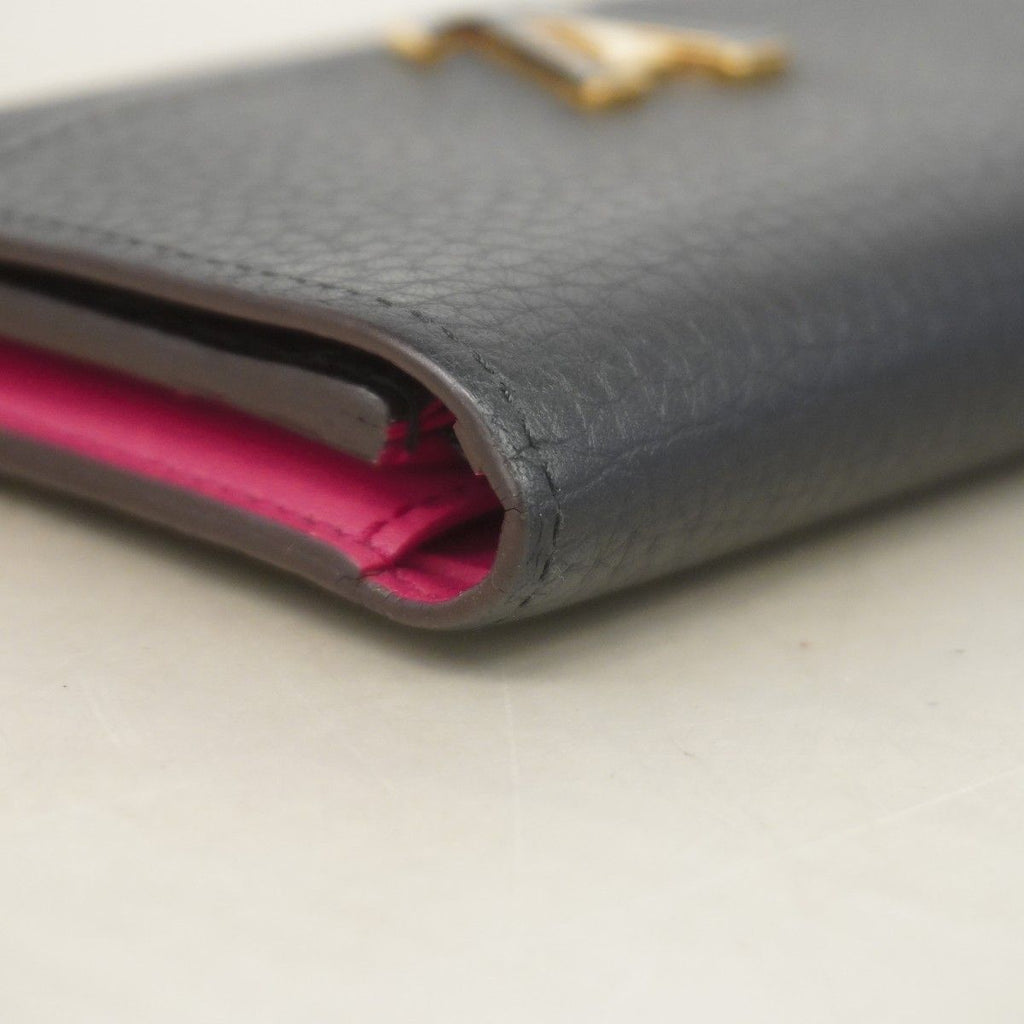 Louis Vuitton Trifold Wallet Taurillon Portefeuille Capucines Compact Noir — view 6