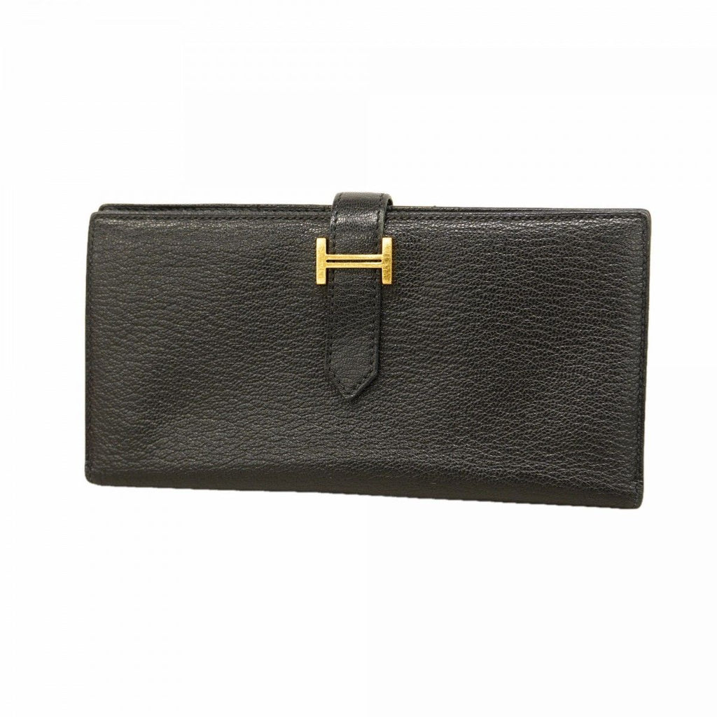 Hermes Wallet Bearn Souffle Chevre Misor Black Gold