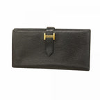 Hermes Wallet Bearn Souffle Chevre Misor Black Gold