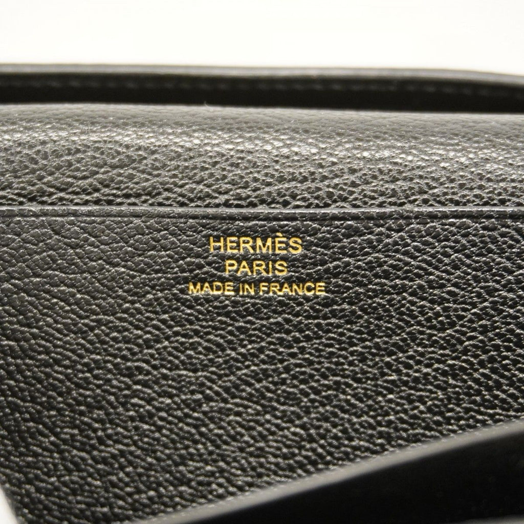 Hermes Wallet Bearn Souffle Chevre Misor Black Gold — view 5