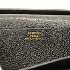 Hermes Wallet Bearn Souffle Chevre Misor Black Gold — view 5