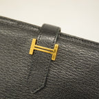 Hermes Wallet Bearn Souffle Chevre Misor Black Gold — view 8
