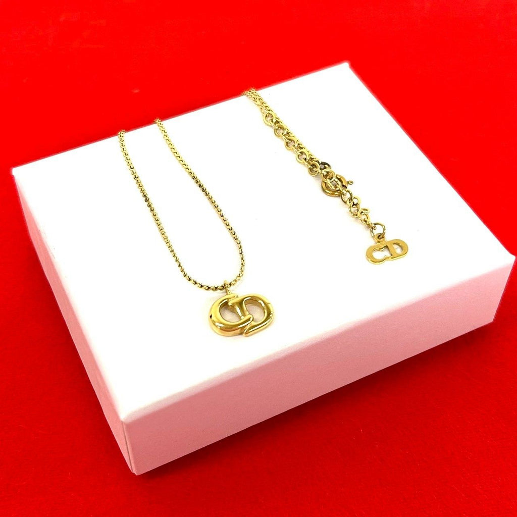 Dior Vintage CD Logo Necklace Gold