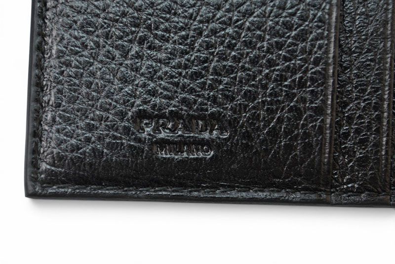 Prada Wallet Trifold Fold Antique Metal Nero Black — view 8
