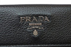 Prada Wallet Trifold Fold Antique Metal Nero Black — view 4