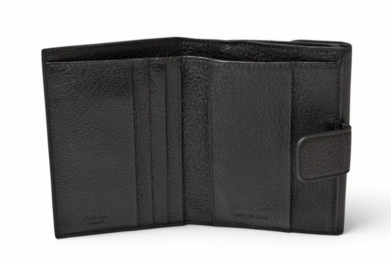 Prada Wallet Trifold Fold Antique Metal Nero Black — view 7
