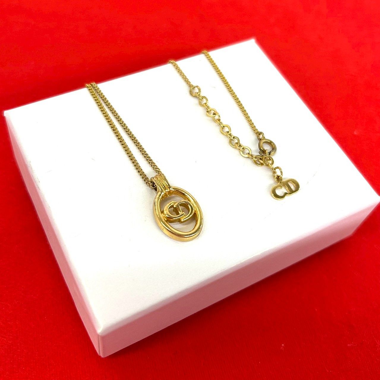 Dior Vintage CD Logo Pendant Gold