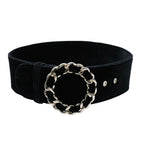 Chanel Belt Velvet Velour 65/26 Black Gold
