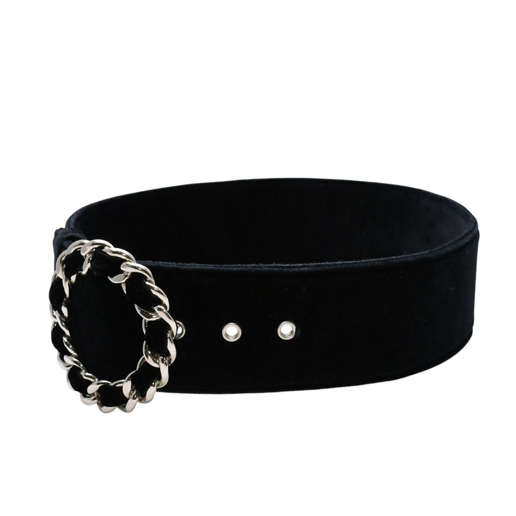 Chanel Belt Velvet Velour 65/26 Black Gold — view 2