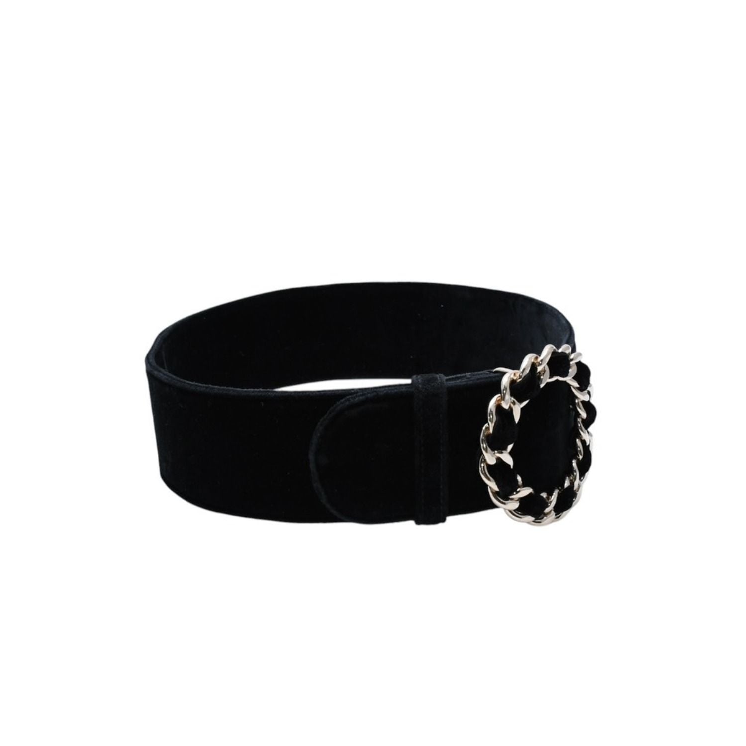 Chanel Belt Velvet Velour 65/26 Black Gold — view 3