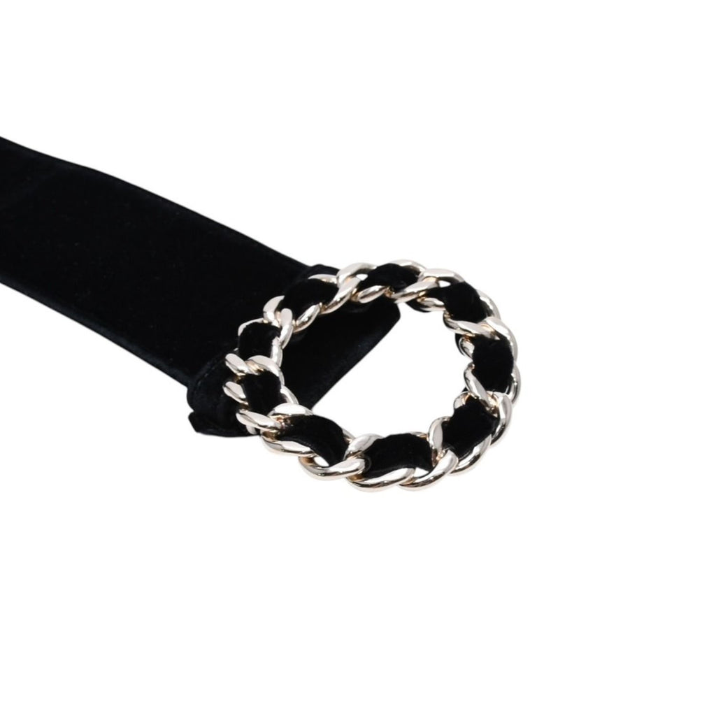 Chanel Belt Velvet Velour 65/26 Black Gold — view 7