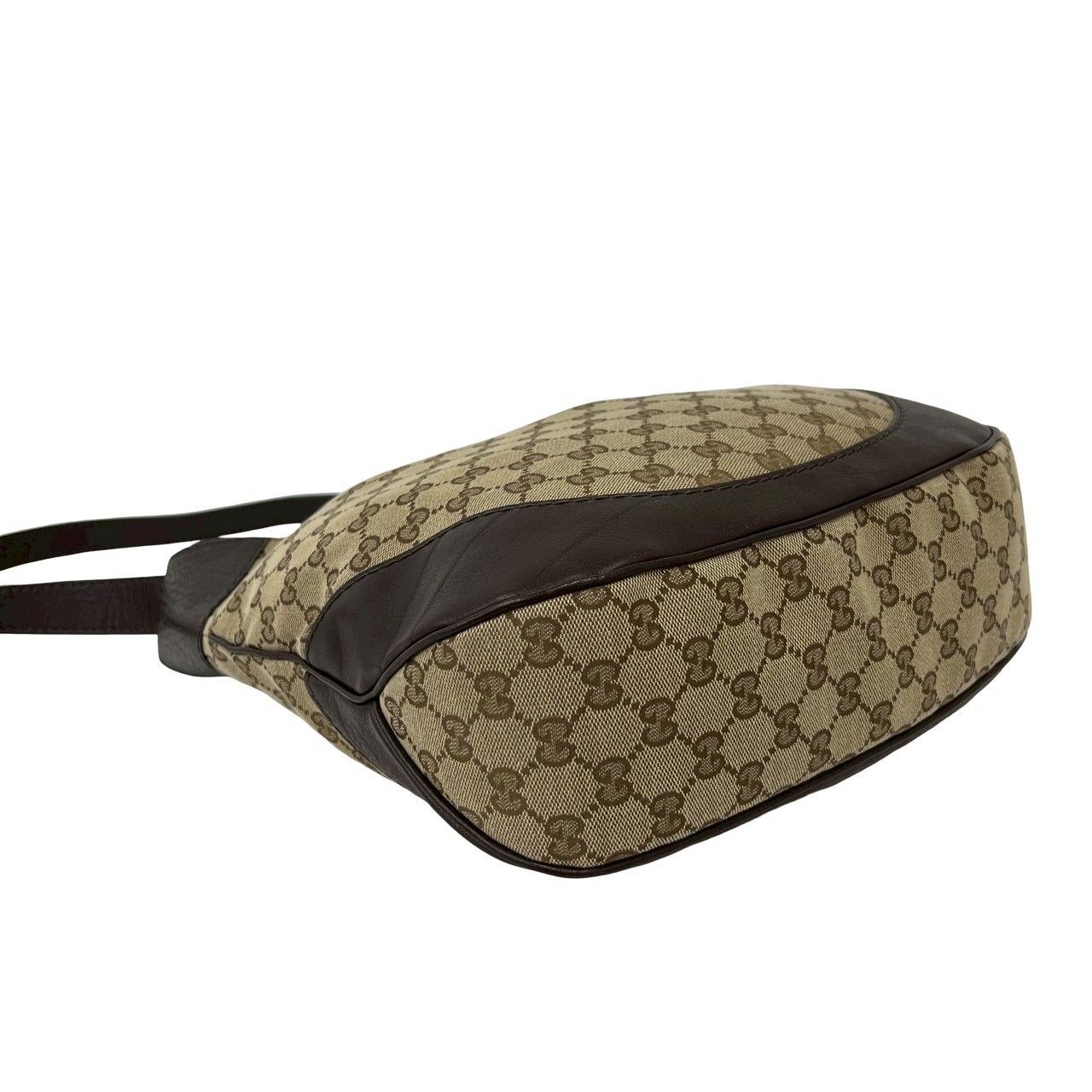 Gucci Logo GG Pattern Canvas Leather Shoulder Bag Brown Beige — view 7