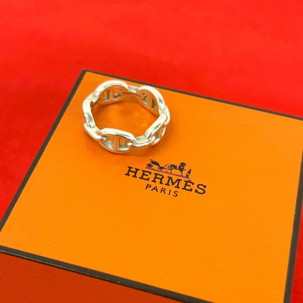 Hermes Chaine D'ancre Ring 925 Sterling Silver