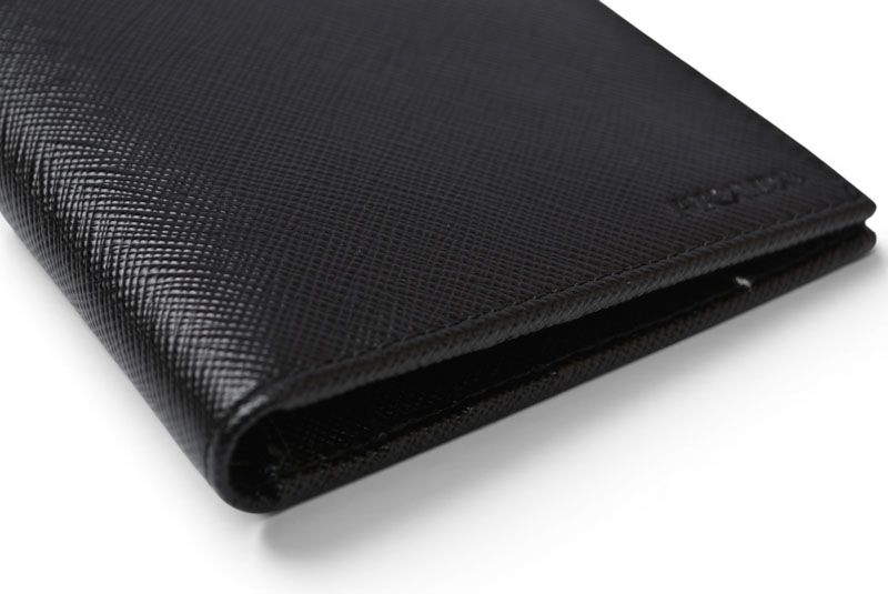 Prada Wallet Billfold Card Case Bifold Folding Saffiano Leather Black — view 9