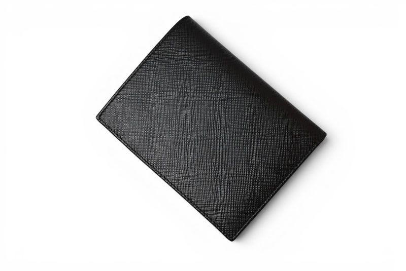 Prada Wallet Billfold Card Case Bifold Folding Saffiano Leather Black — view 3
