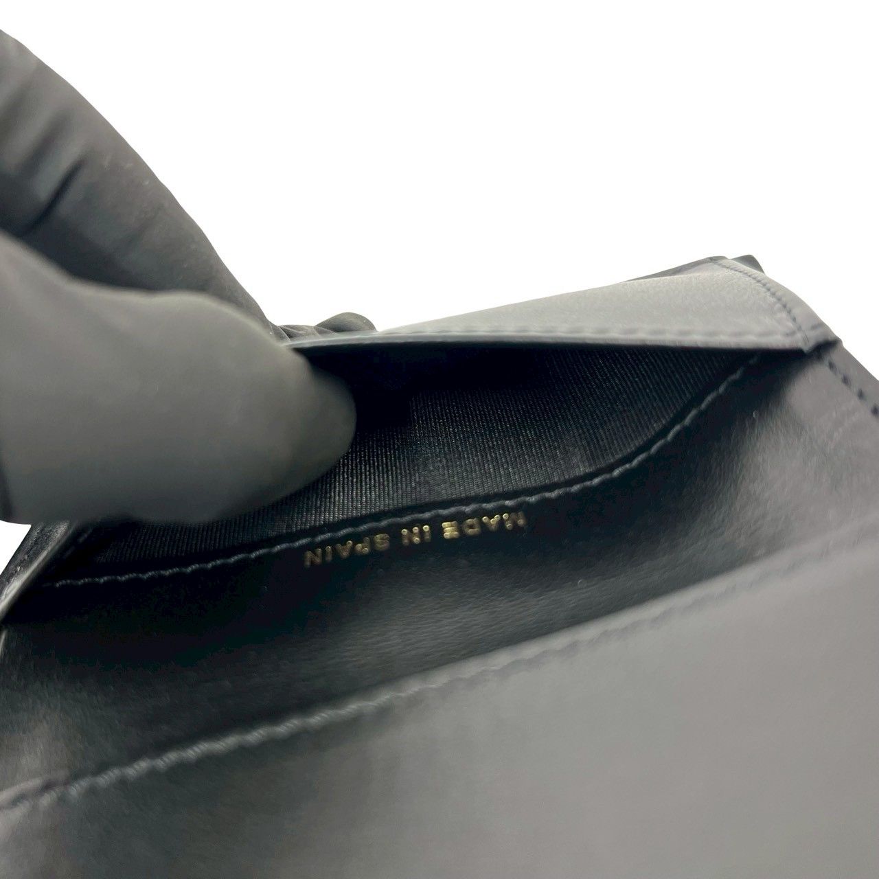 Chanel Card with Boy CC Logo Caviar Leather Trifold Wallet Black — view 9
