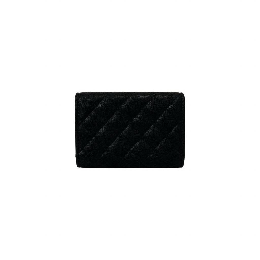 Chanel Card with Boy CC Logo Caviar Leather Trifold Wallet Black — view 2