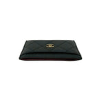 Chanel CC Logo Caviar Leather Card Case Black — view 3