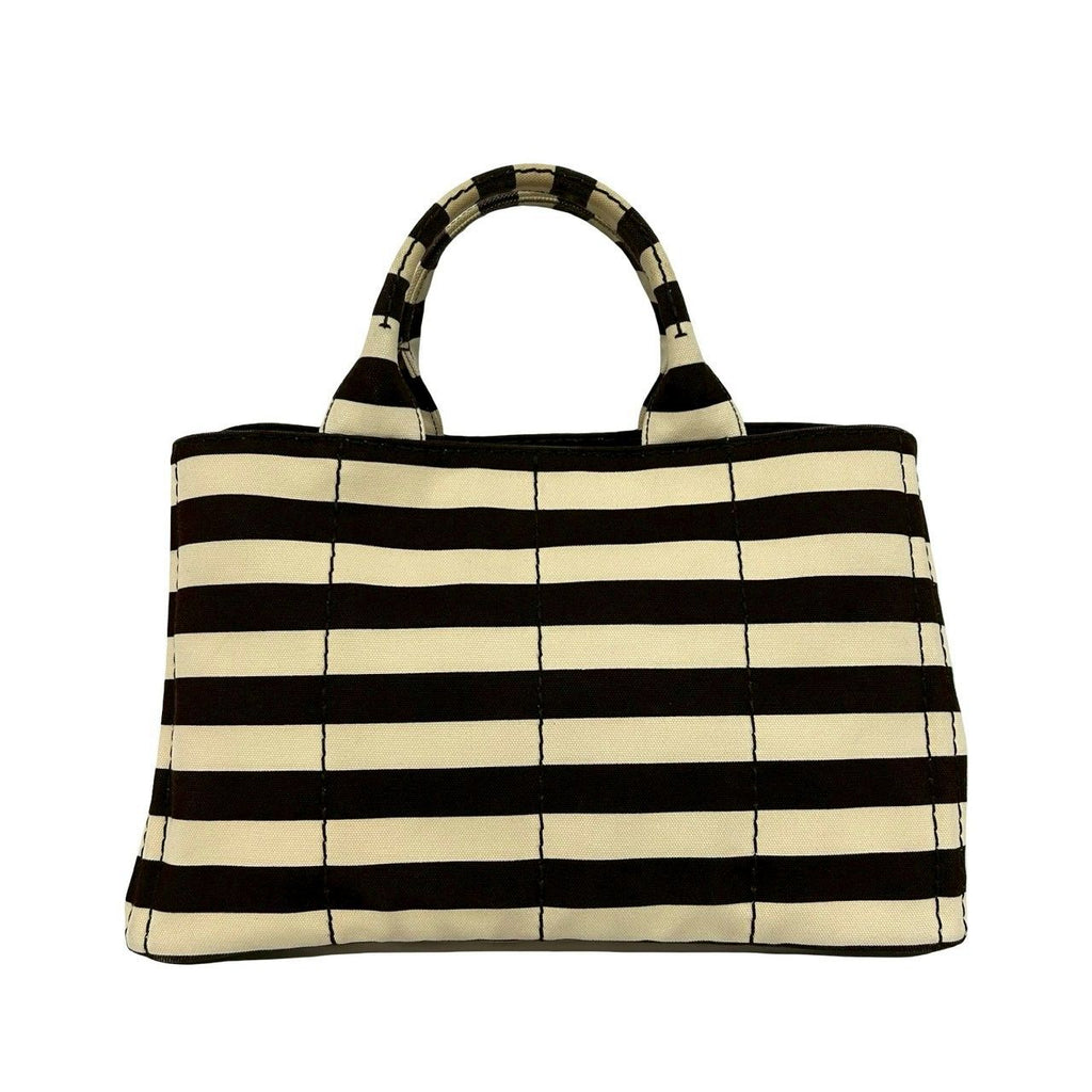 Prada Canapa Triangle Logo Border Canvas 2-Way Tote Shoulder — view 3