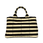 Prada Canapa Triangle Logo Border Canvas 2-Way Tote Shoulder — view 3