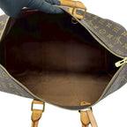 Louis Vuitton Keepall 45 Monogram Leather Boston Bag Brown with Lock — view 9