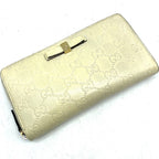 Gucci Wallet Guccissima Round Zip Leather White Card Billfold Coin — view 2