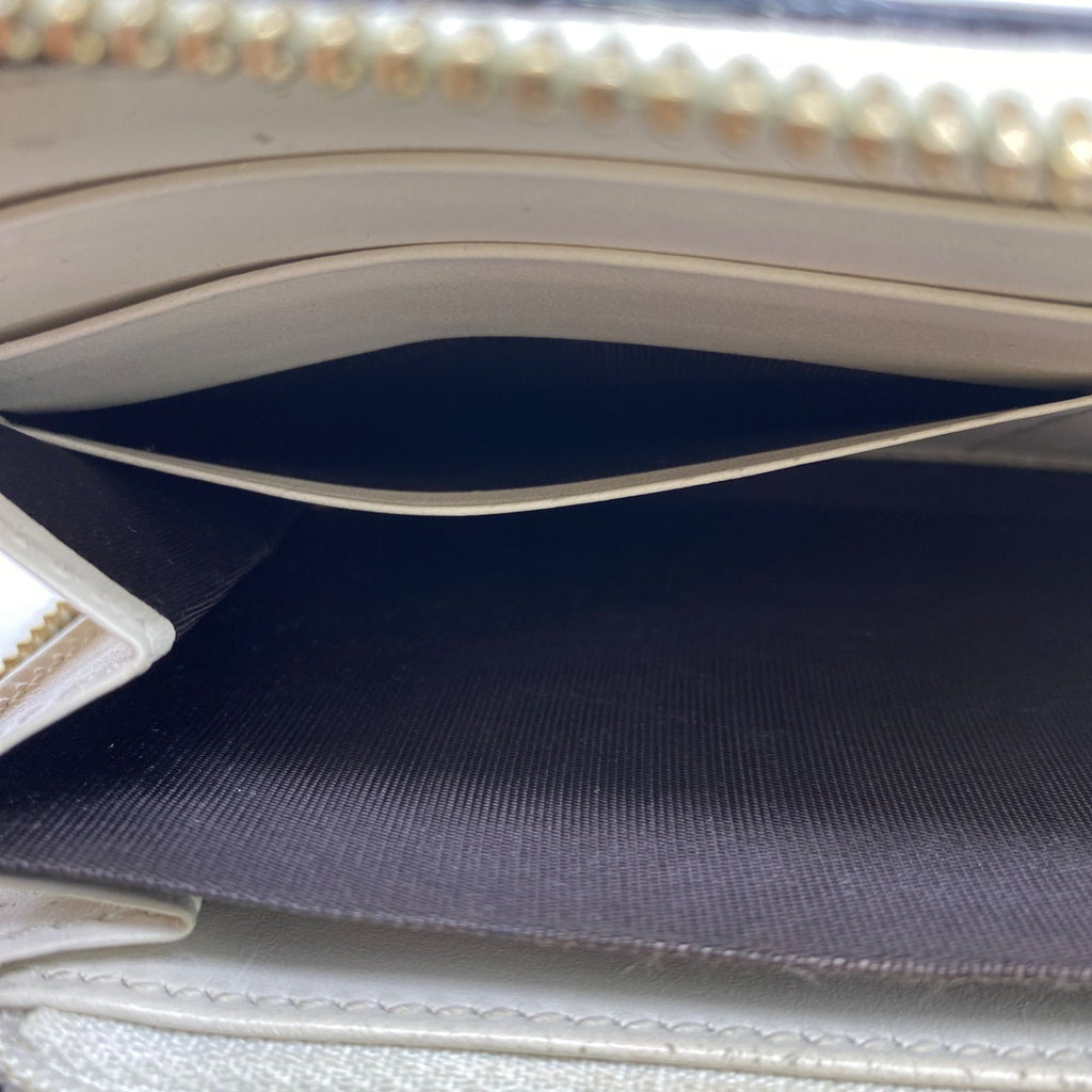 Gucci Wallet Guccissima Round Zip Leather White Card Billfold Coin — view 8