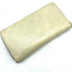 Gucci Wallet Guccissima Round Zip Leather White Card Billfold Coin — view 3