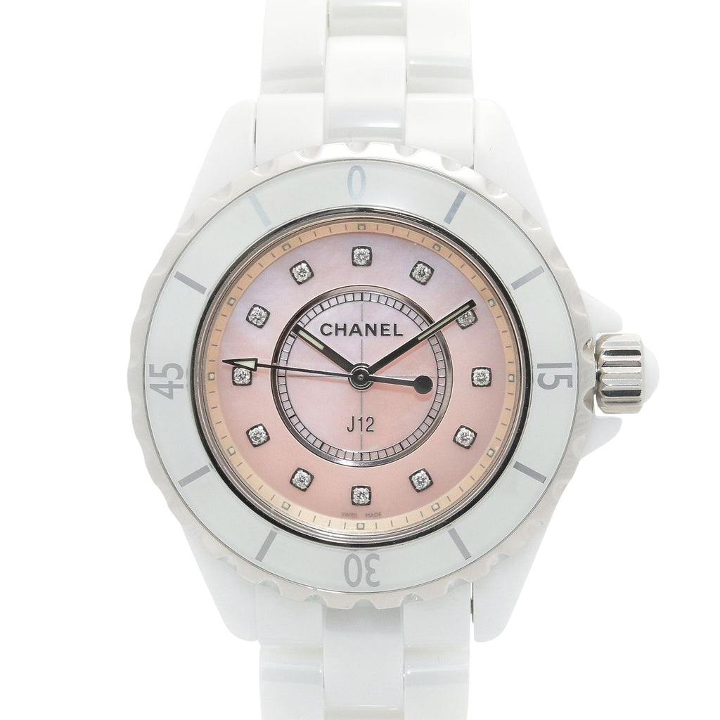 Chanel Watch Diamond Pink Shell Ceramic