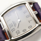 Hermes Watch Capecod Tonneau Double Tour White Stainless Steel Leather Belt — view 9