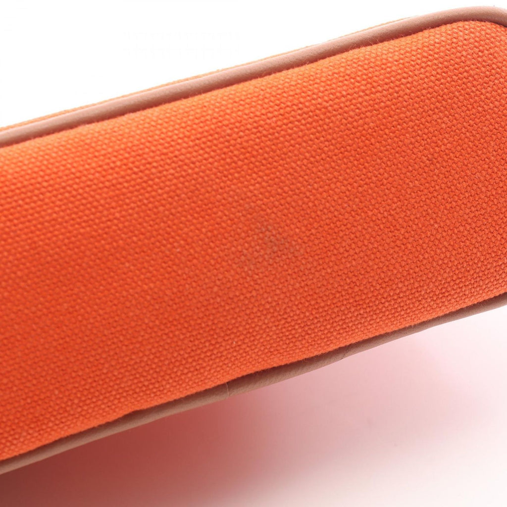 Hermes Pouch Bolide 15 Mini Orange 02 Canvas Leather — view 5
