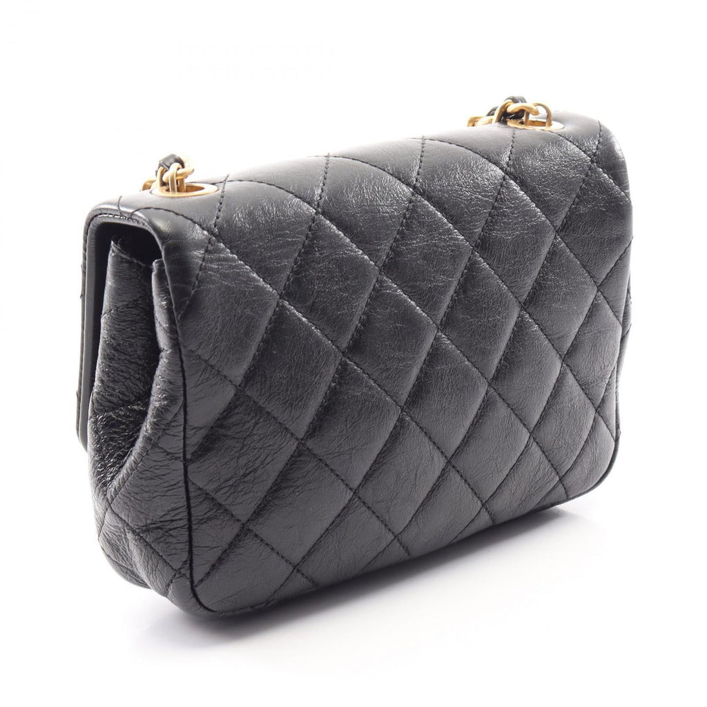 Chanel Shoulder Bag Quilted Black Leather Small Flap Chain — view 2