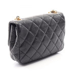 Chanel Shoulder Bag Quilted Black Leather Small Flap Chain — view 2