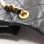 Chanel Shoulder Bag Quilted Black Leather Small Flap Chain — view 6