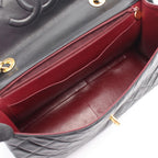 Chanel Shoulder Bag Deca Quilted 34 Black Lambskin Chain — view 3