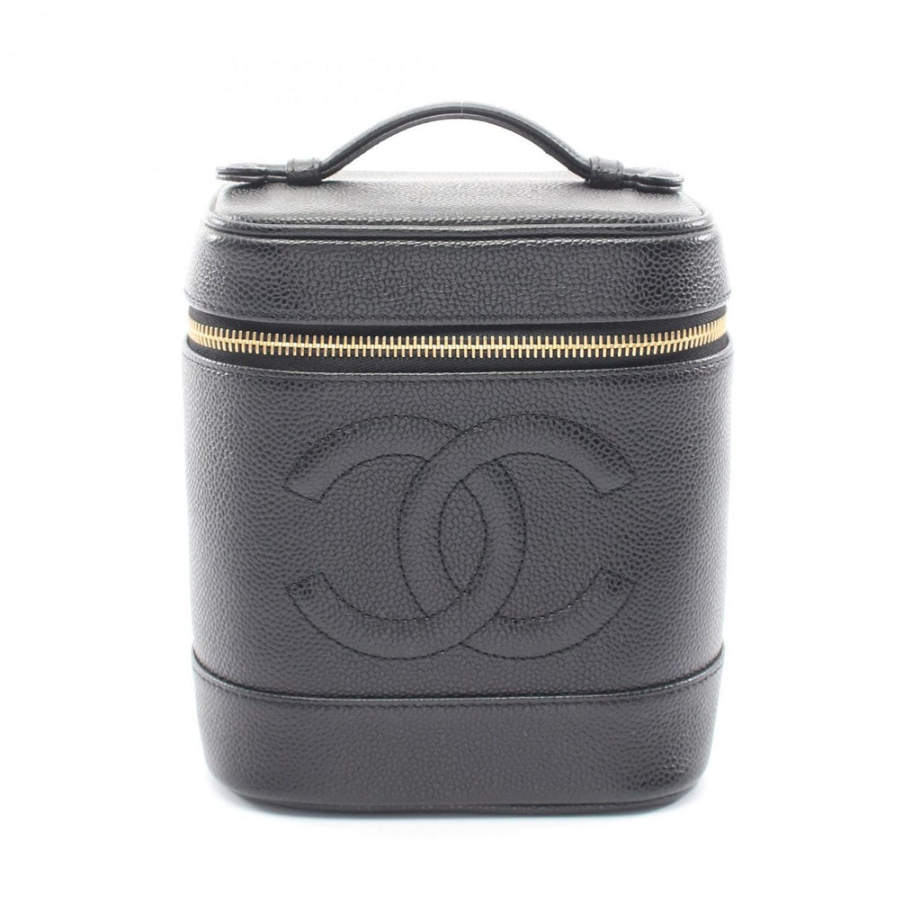 Chanel Handbag CC Logo Black Caviar Leather
