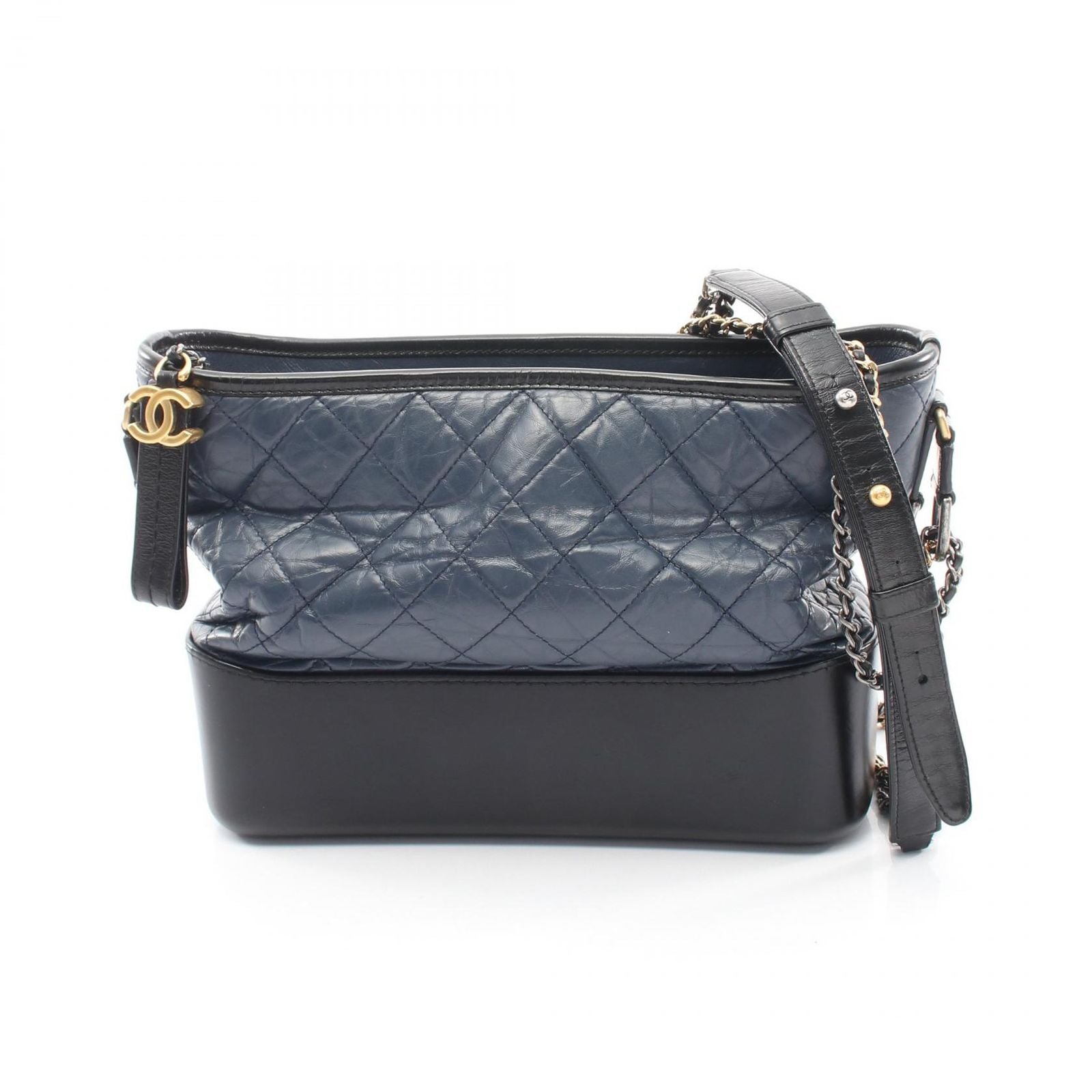 Chanel Shoulder Bag Gabriel de Large Hobo Navy Calf Chain