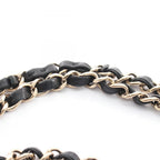 Chanel Shoulder Bag Blanc Stitch Black Lambskin Chain — view 7