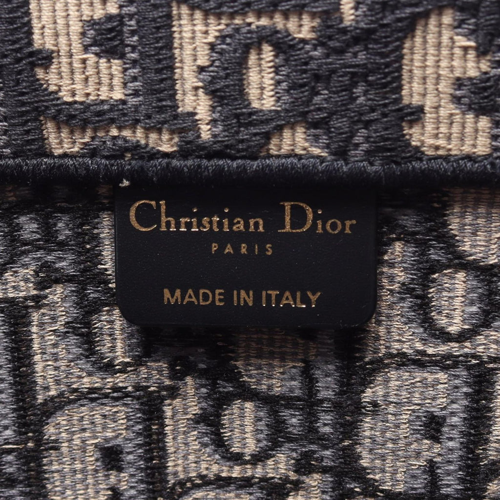 Dior Tote Book Oblique Embroidery Navy Canvas — view 4