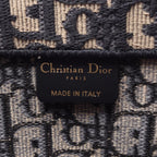Dior Tote Book Oblique Embroidery Navy Canvas — view 4