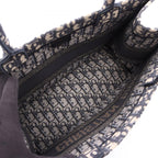 Dior Tote Book Oblique Embroidery Navy Canvas — view 3