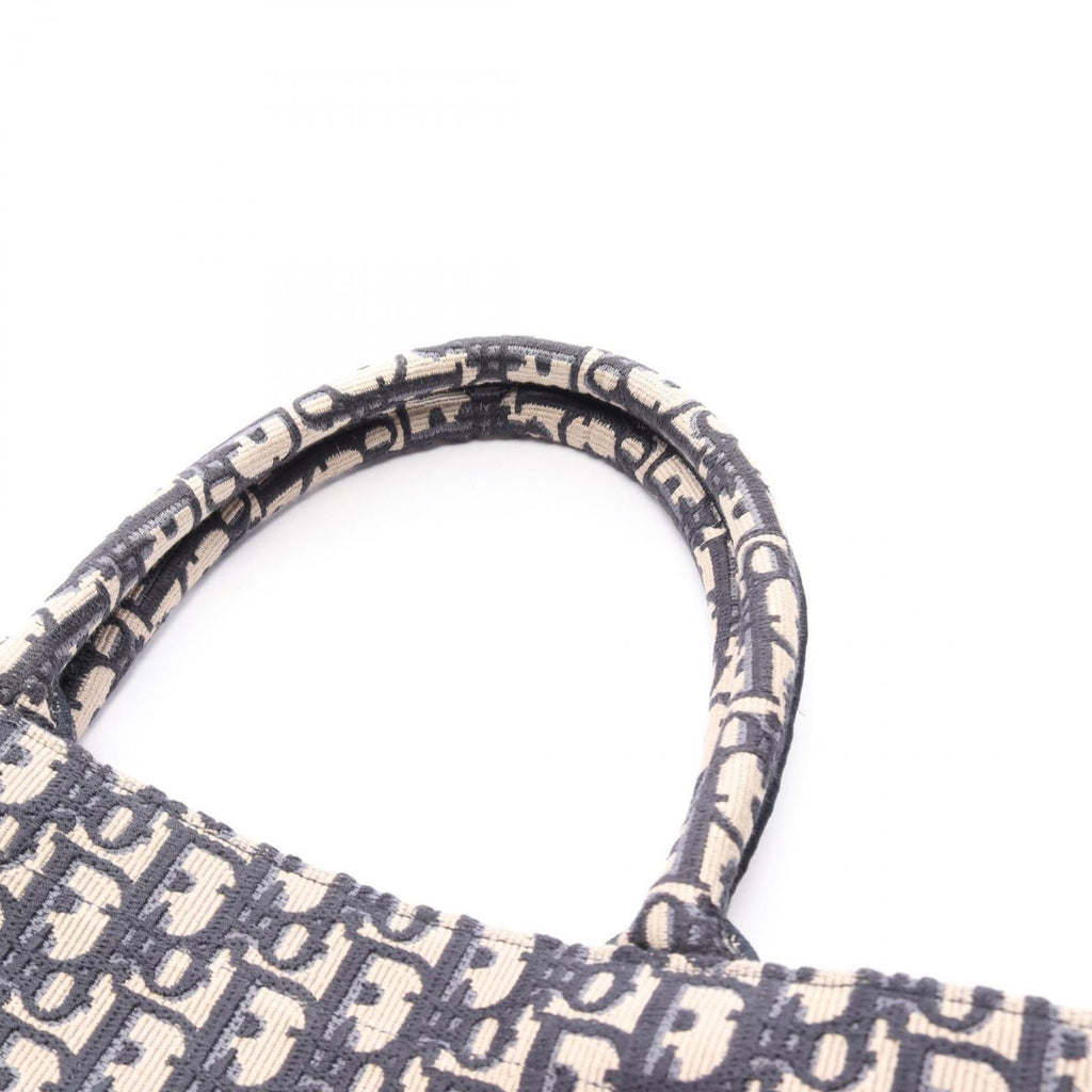 Dior Tote Book Oblique Embroidery Navy Canvas — view 6