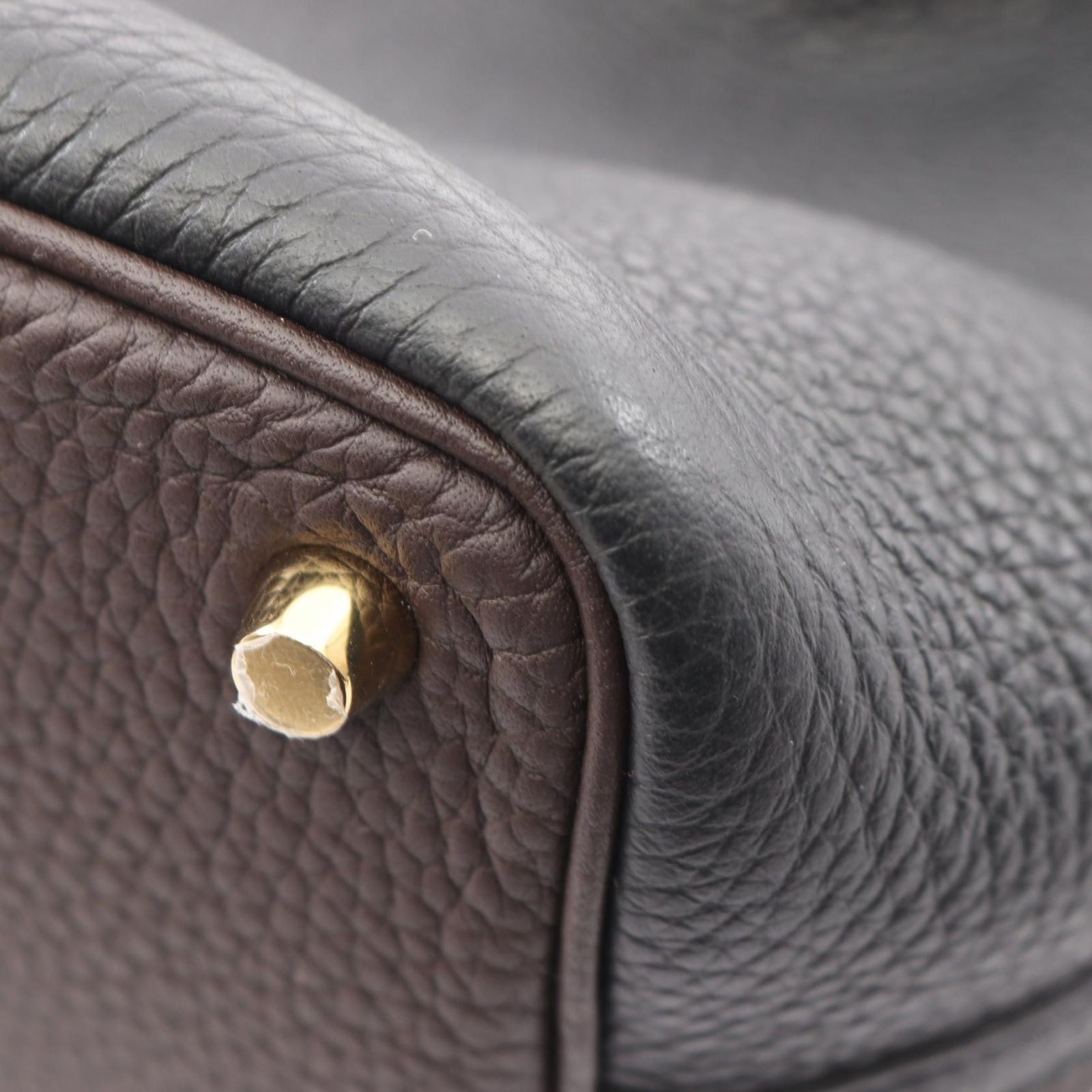 Hermes Handbag Picotin Lock PM Tricolor Black Macassar Beige Maruf Leather PM — view 7