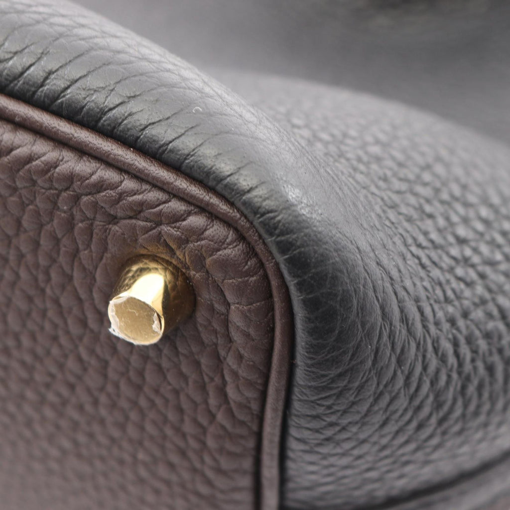 Hermes Handbag Picotin Lock PM Tricolor Black Macassar Beige Maruf Leather PM — view 7