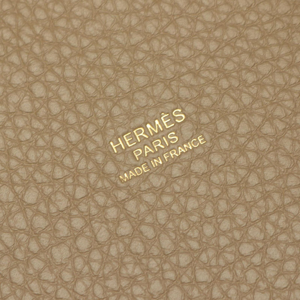 Hermes Handbag Picotin Lock PM Tricolor Black Macassar Beige Maruf Leather PM — view 4