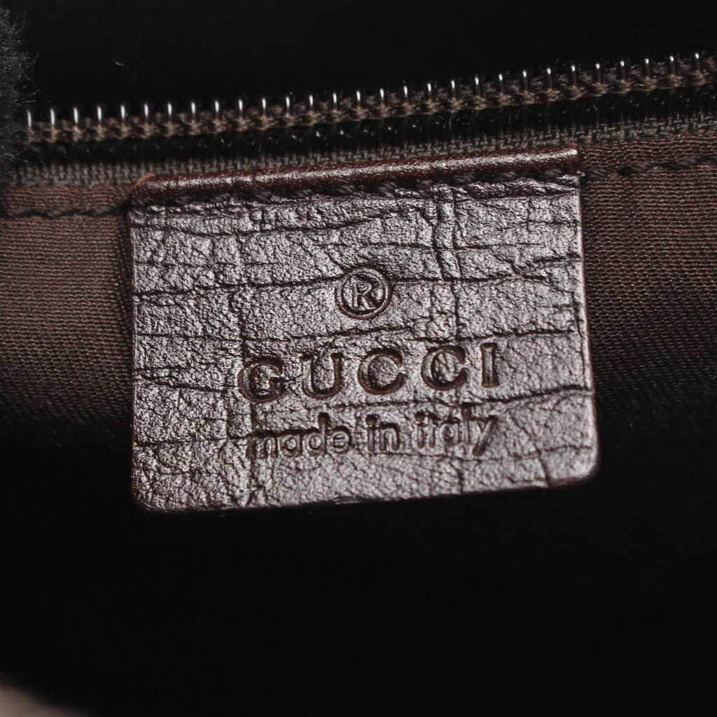 Gucci Shoulder Bag GG Plus Beige Dark Brown Canvas Leather — view 4