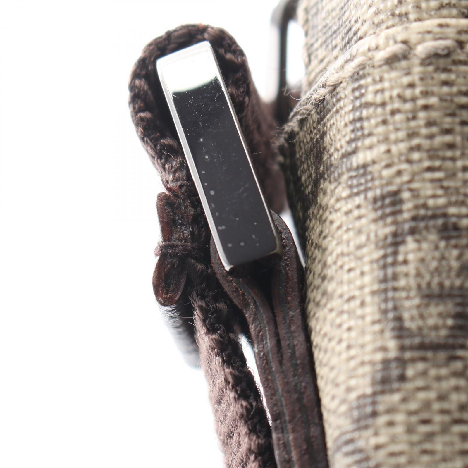 Gucci Shoulder Bag GG Plus Beige Dark Brown Canvas Leather — view 8