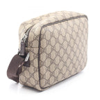 Gucci Shoulder Bag GG Plus Beige Dark Brown Canvas Leather — view 2