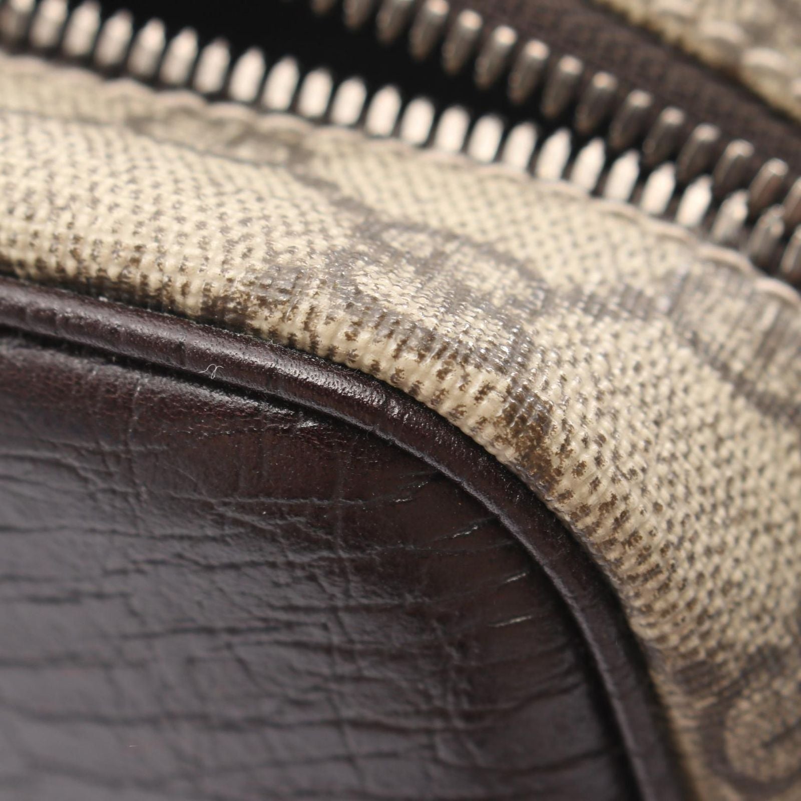Gucci Shoulder Bag GG Plus Beige Dark Brown Canvas Leather — view 5